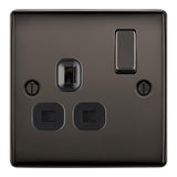 BG NBN21B Black Nickel Single Switched 13A Socket