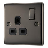 BG NBN21B Black Nickel Single Switched 13A Socket