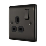 BG NBN21B Black Nickel Single Switched 13A Socket