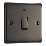 BG NBN31 Black Nickel Single Switch 20A with Neon