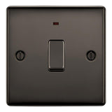 BG NBN31 Black Nickel Single Switch 20A with Neon