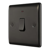 BG NBN31 Black Nickel Single Switch 20A with Neon