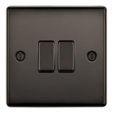 BG NBN42 Black Nickel Double Switch 10A 2 Way