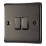 BG NBN42 Black Nickel Double Switch 10A 2 Way