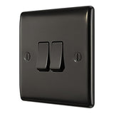 BG NBN42 Black Nickel Double Switch 10A 2 Way