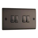 BG NBN44 Black Nickel Quadruple Switch 10A 2 Way