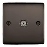 BG NBN60 Black Nickel Single Socket TV/FM Co-axial Aerial Connection