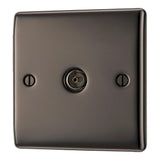 BG NBN60 Black Nickel Single Socket TV/FM Co-axial Aerial Connection