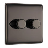 BG NBN82 Black Nickel Double Intelligent LED 2 Way Dimmer Switch