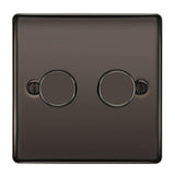 BG NBN82 Black Nickel Double Intelligent LED 2 Way Dimmer Switch