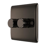 BG NBN82 Black Nickel Double Intelligent LED 2 Way Dimmer Switch