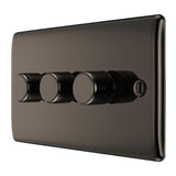 BG NBN83 Black Nickel Triple Intelligent LED 2 Way Dimmer Switch