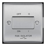 BG NBS15 Stainless Steel Triple Pole Fan Isolator Switch 10A