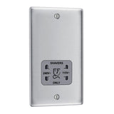 BG NBS20G Stainless Steel Dual Voltage Shaver Socket