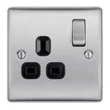 BG NBS21B Stainless Steel Single Switched 13A Socket