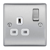 BG NBS21W Stainless Steel Single Switched 13A Socket