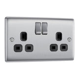 BG NBS22B Stainless Steel Double Switched 13A Socket