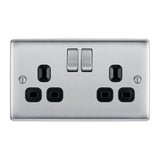 BG NBS22B Stainless Steel Double Switched 13A Socket