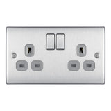 BG NBS22G Stainless Steel Double Switched 13A Socket