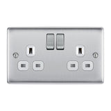 BG NBS22W Stainless Steel Double Switched 13A Socket