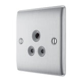 BG NBS29G Stainless Steel Single Round Pin Unswitched 5A Socket