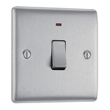 BG NBS31 Stainless Steel Single Switch 20A with Neon