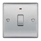 BG NBS31 Stainless Steel Single Switch 20A with Neon