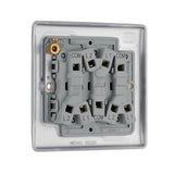 BG NBS43 Stainless Steel Triple Switch 10A 2 Way