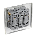 BG NBS43 Stainless Steel Triple Switch 10A 2 Way