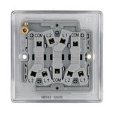 BG NBS43 Stainless Steel Triple Switch 10A 2 Way