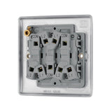 BG NBS43 Stainless Steel Triple Switch 10A 2 Way