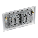 BG NBS44 Stainless Steel Quadruple Switch 10A 2 Way