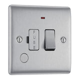 BG NBS53 Stainless Steel Switched 13A Fused Connection Unit with Neon and Cable Outlet