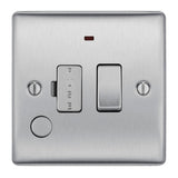 BG NBS53 Stainless Steel Switched 13A Fused Connection Unit with Neon and Cable Outlet