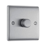 BG NBS81 Stainless Steel Single Intelligent LED 2 Way Dimmer Switch