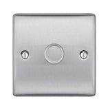 BG NBS81 Stainless Steel Single Intelligent LED 2 Way Dimmer Switch