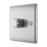 BG NBS81 Stainless Steel Single Intelligent LED 2 Way Dimmer Switch