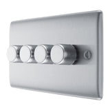 BG NBS84 Stainless Steel Quad Intelligent LED 2 Way Dimmer Switch