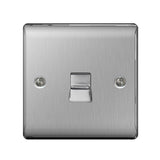 BG NBSBTM1 Stainless Steel Single Master Telephone Socket