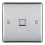 BG NBSBTS1 Stainless Steel Single Slave Telephone Socket