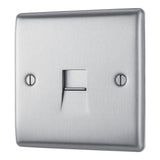 BG NBSBTS1 Stainless Steel Single Slave Telephone Socket