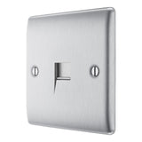 BG NBSBTS1 Stainless Steel Single Slave Telephone Socket