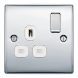 BG NPC21W Polished Chrome Single Switched 13A Socket