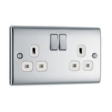 BG NPC22W Polished Chrome Double Switched 13A Socket