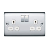 BG NPC22W Polished Chrome Double Switched 13A Socket