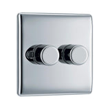 BG NPC82 Polished Chrome Double Intelligent LED 2 Way Dimmer Switch