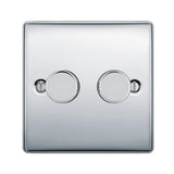 BG NPC82 Polished Chrome Double Intelligent LED 2 Way Dimmer Switch