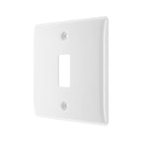 BG R81 1 Gang Single Grid Front Plate White