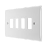 BG R84 4 Gang Double Grid Front Plate White