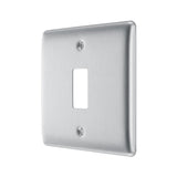 BG RNBS1 1 Gang Single Grid Front Plate Stainless Steel